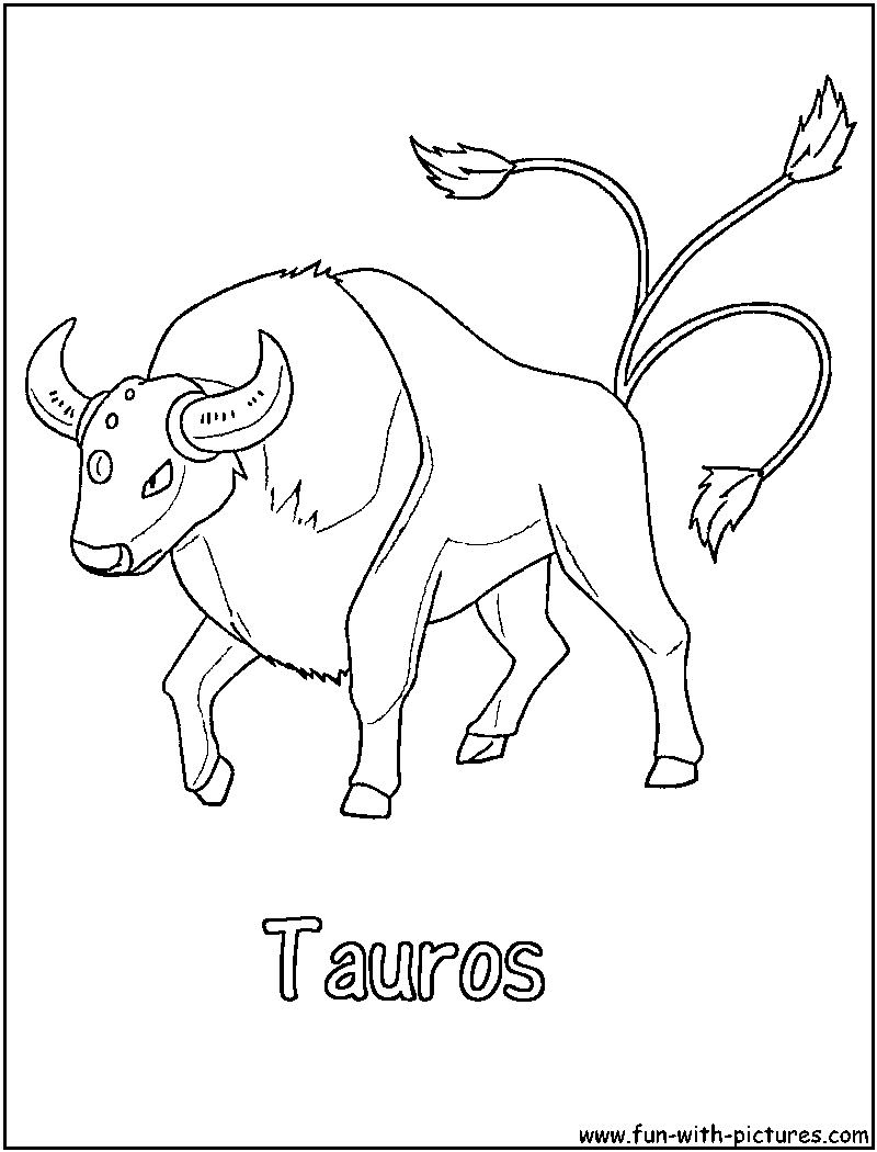 Tauros Coloring Page 