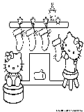 Hellokitty Christmas Coloring Page 