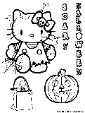Hellokitty Halloween Coloring Page 