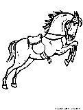 Race Horse Coloring Page 