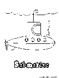 Submarine Coloring Page 