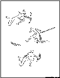 warriors cavepainting outline