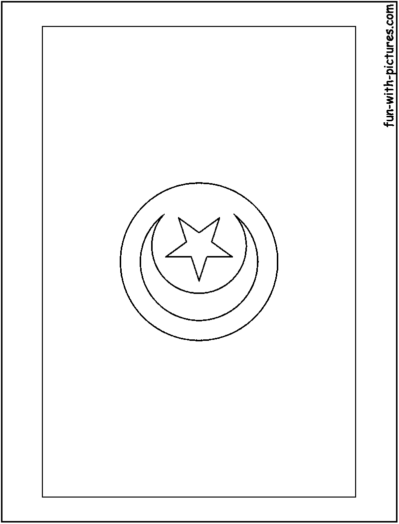 Tunisia Flag  Coloring Page