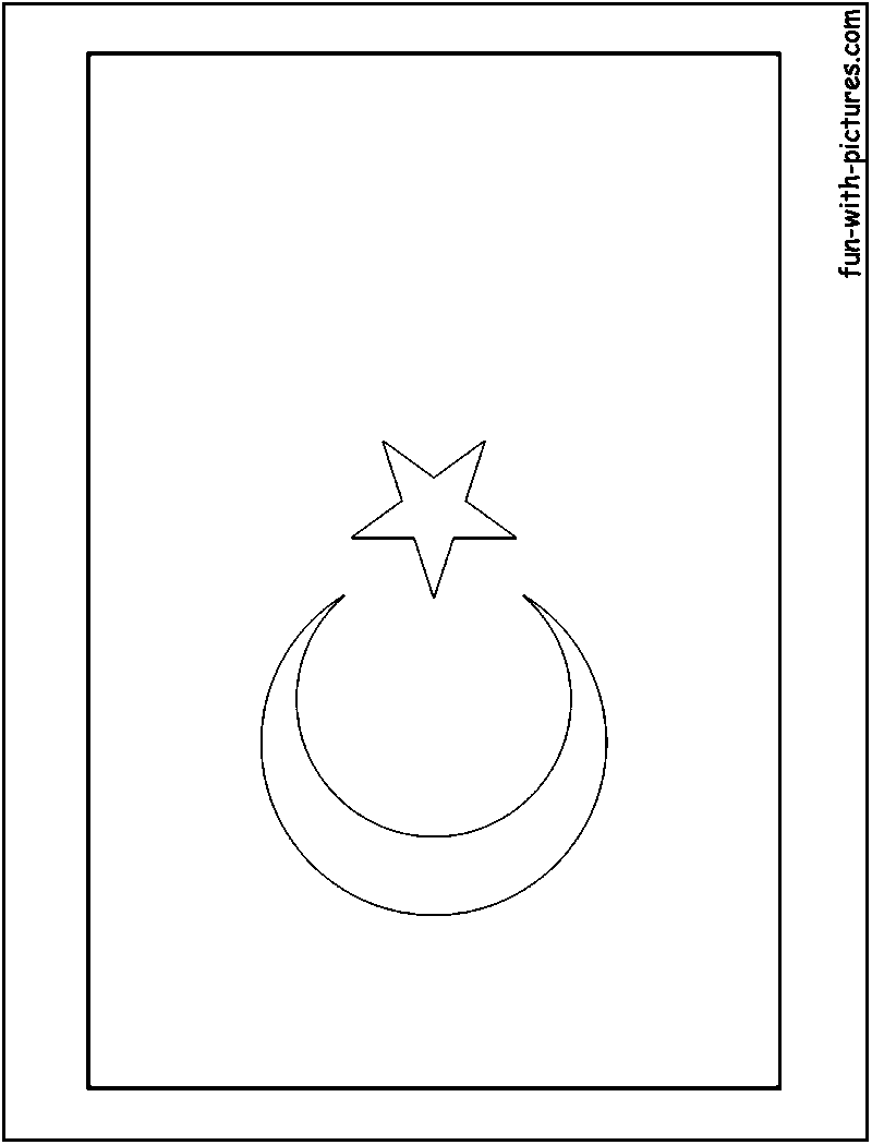 Turkey Flag  Coloring Page