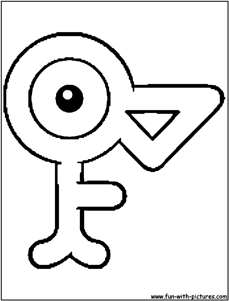 Unown F Coloring Page 