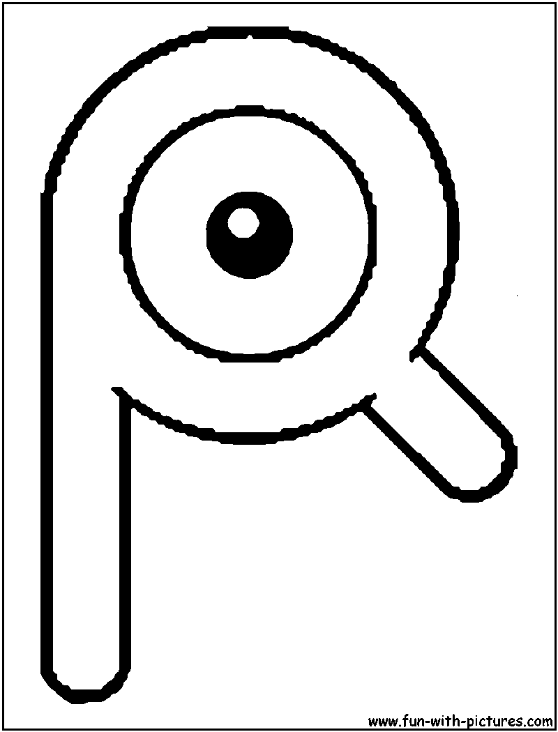Unown R Coloring Page 