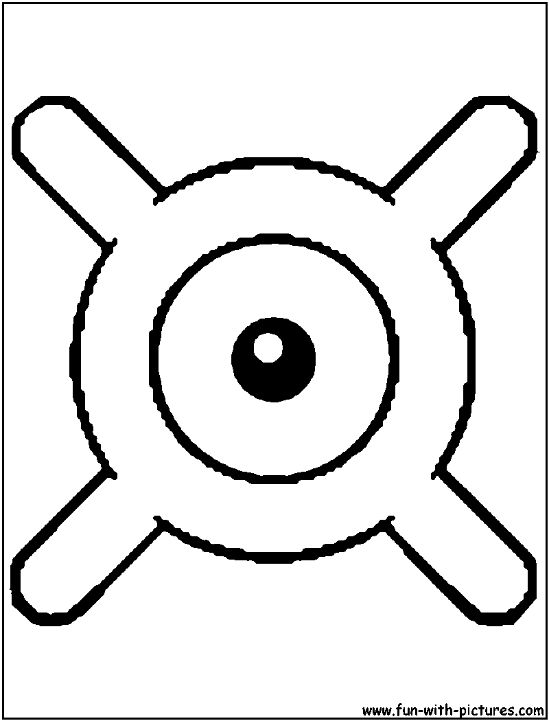 Unown X Coloring Page 