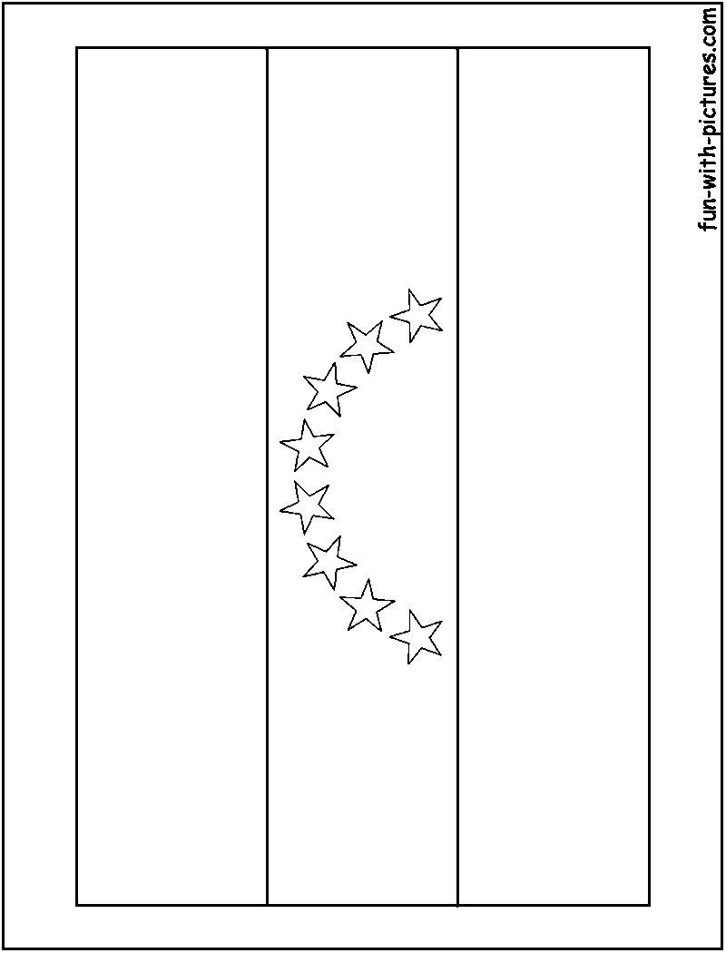 Venezuela Flag  Coloring Page