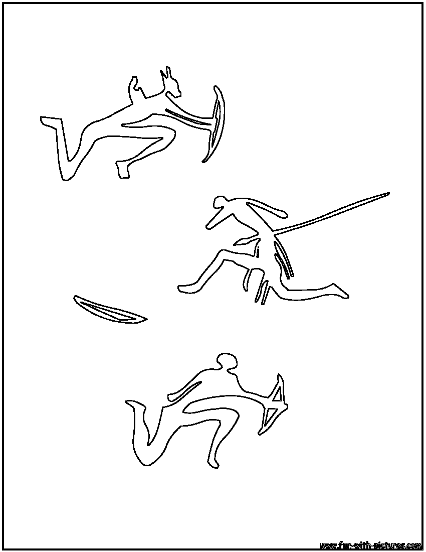 Warriors Cavepainting Outline Coloring Page 