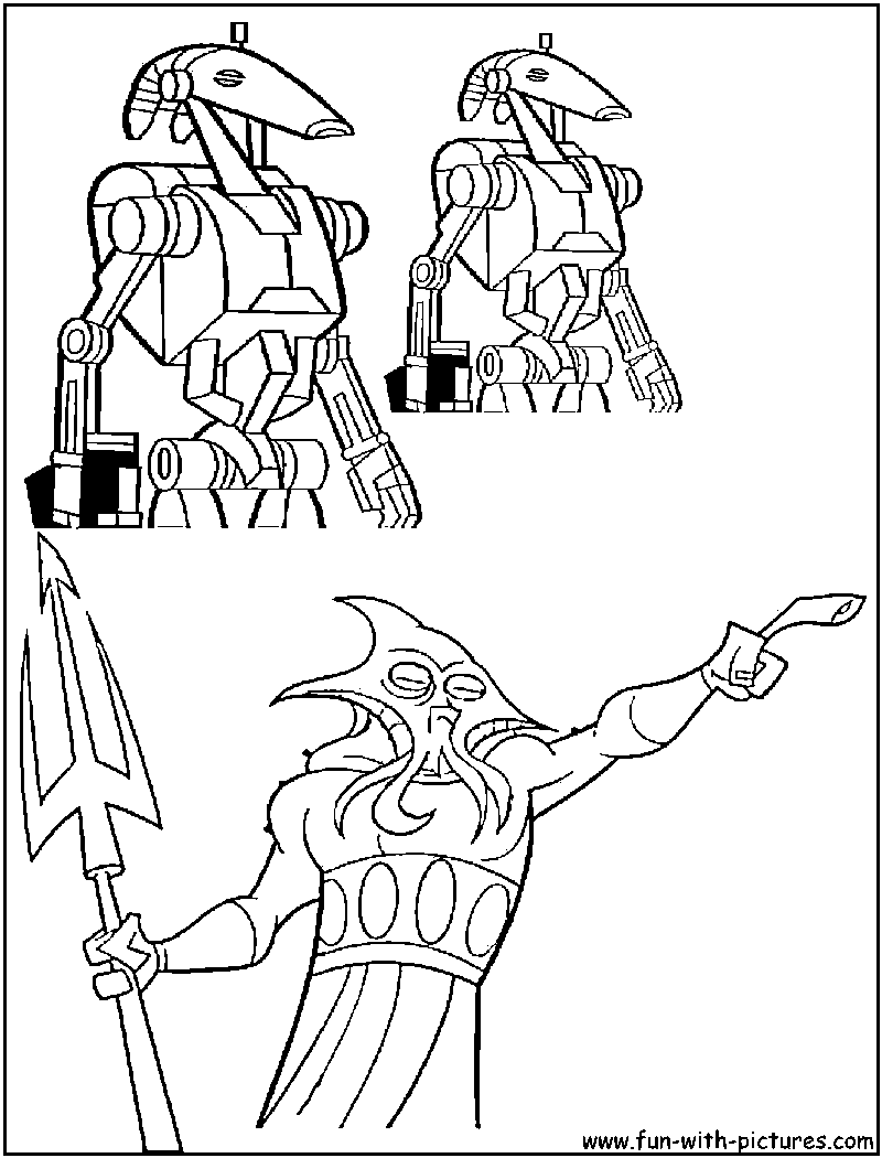 Alien Battledroid Coloring Page 