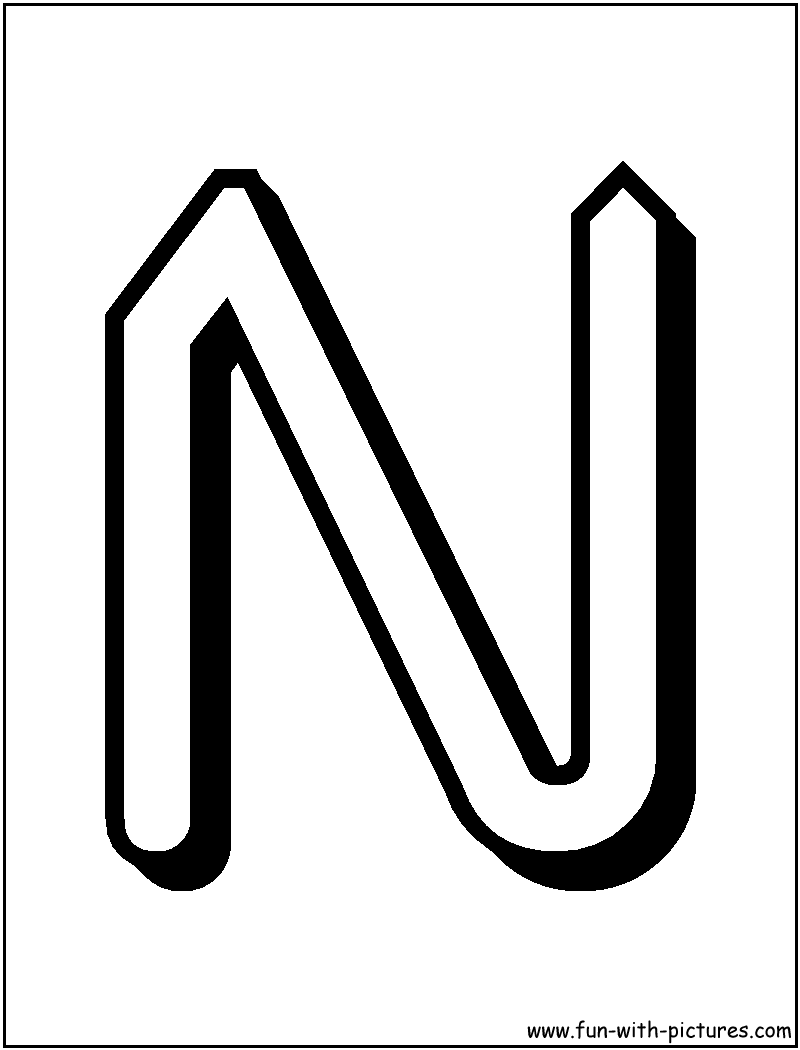 Alphabet Letters N Coloring Page 