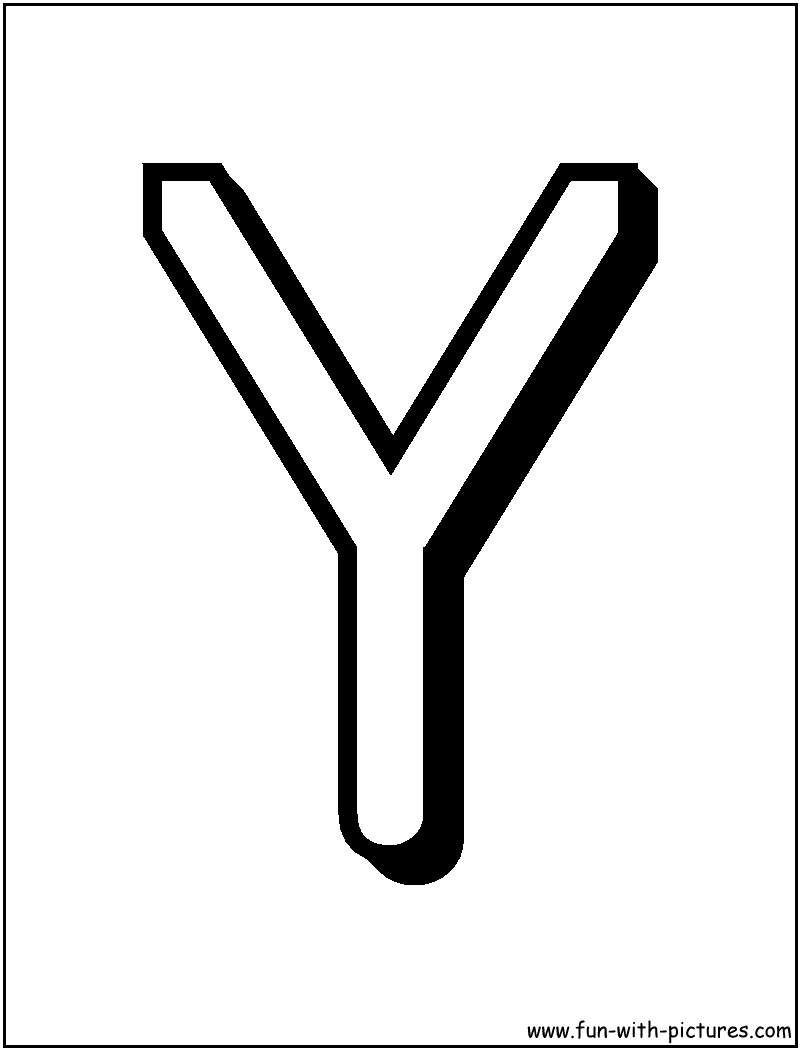 Alphabet Letters Y Coloring Page 