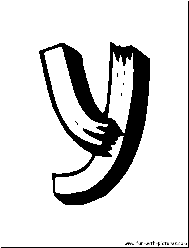 Alphabet Y Coloring Page 