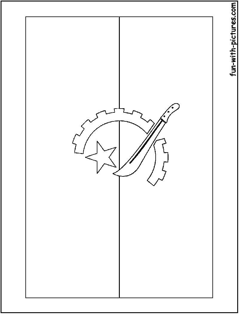 Angola Flag  Coloring Page