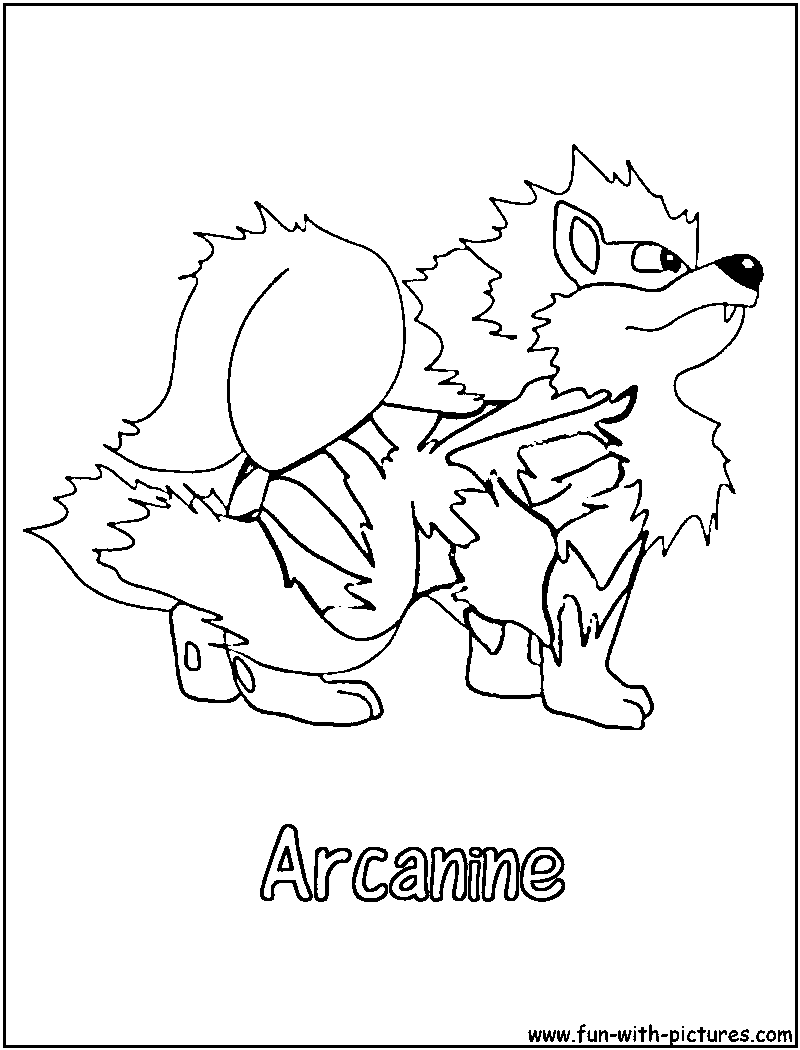 Arcanine Coloring Page 