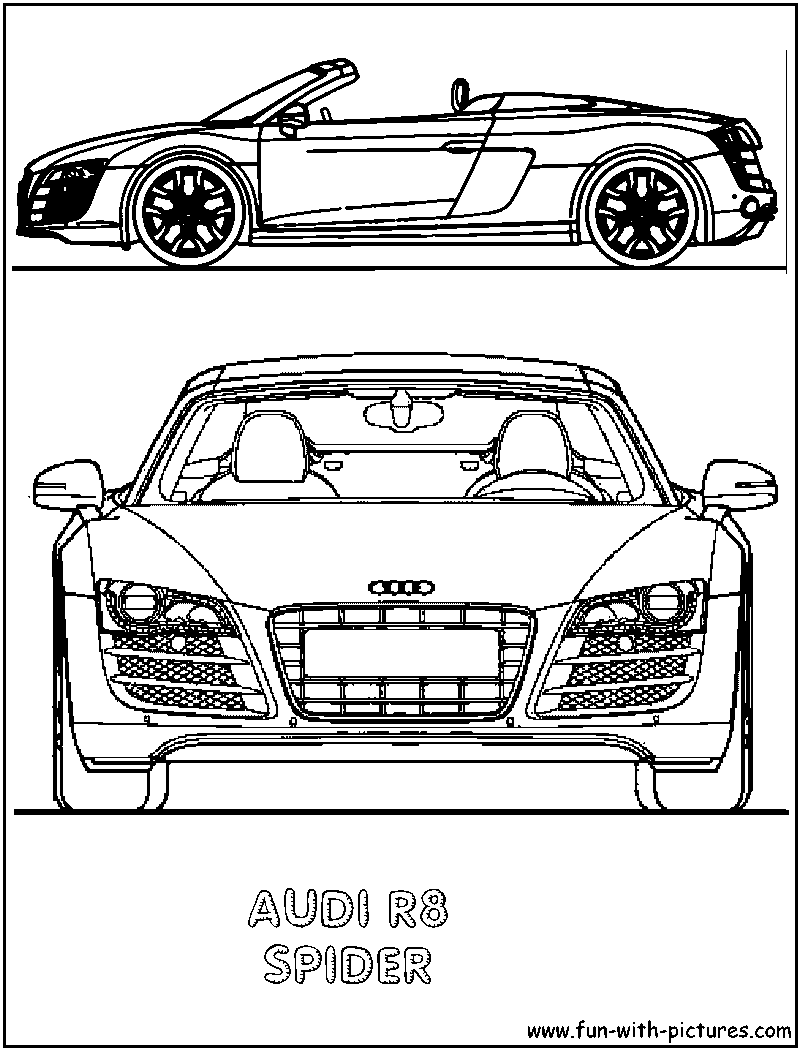 Audi R8 Spider Coloring Page 
