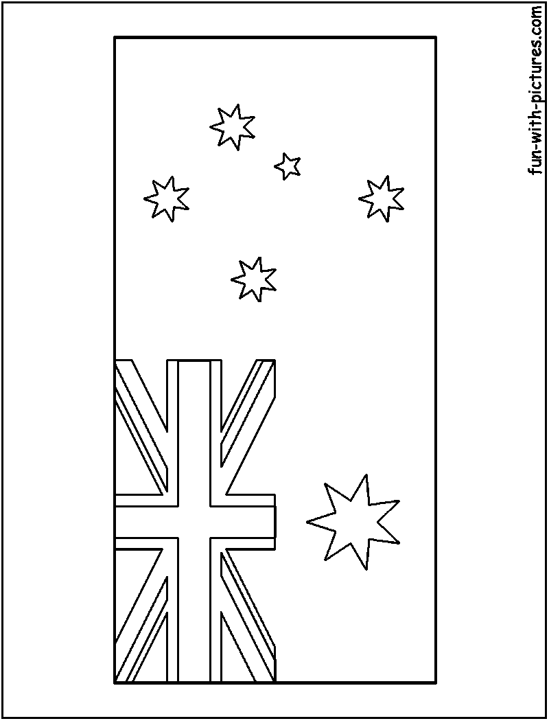 Australia Flag  Coloring Page