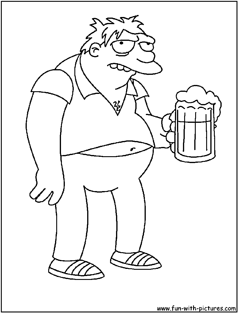 Barney Gumble Coloring Page 