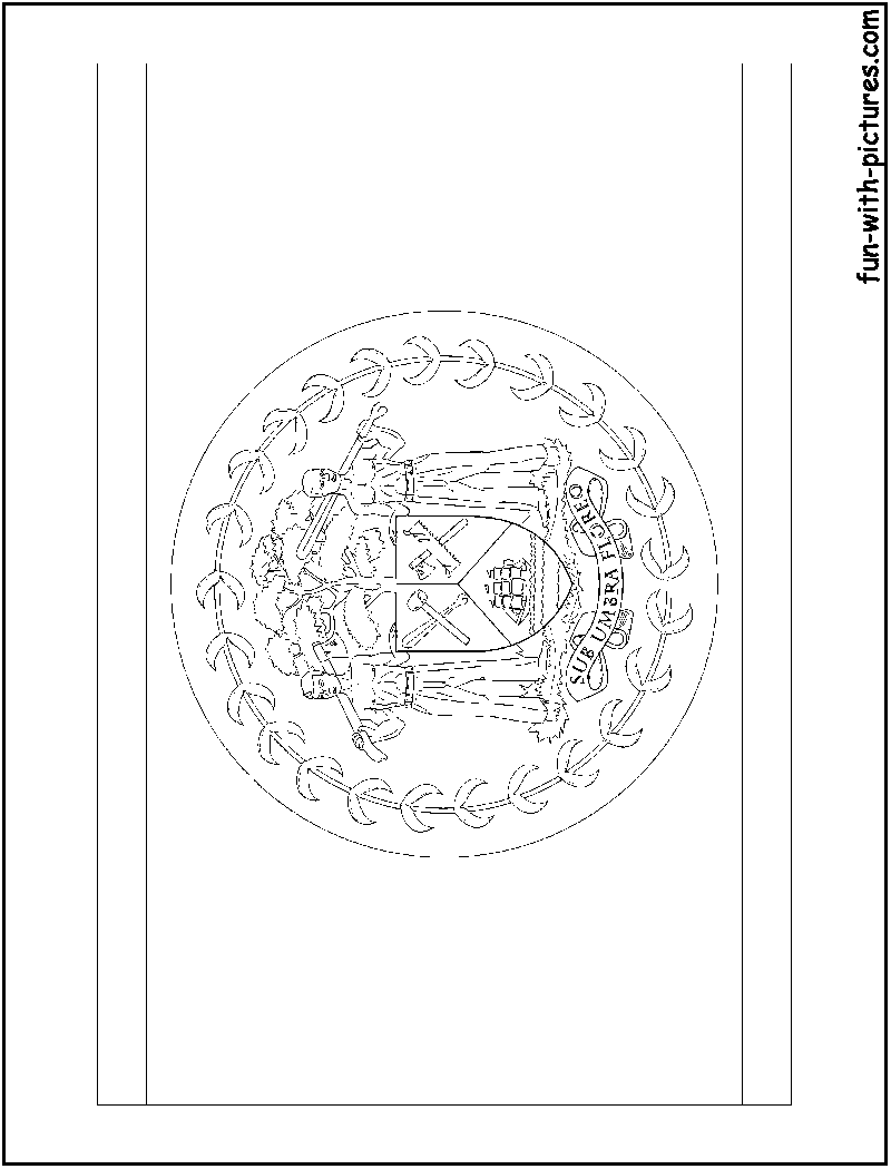 Belize Flag  Coloring Page