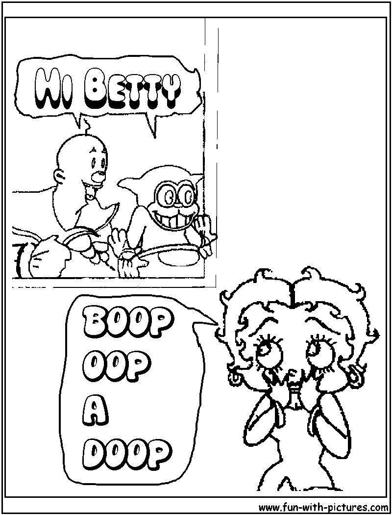 Betty Boop Comics Coloring Page 