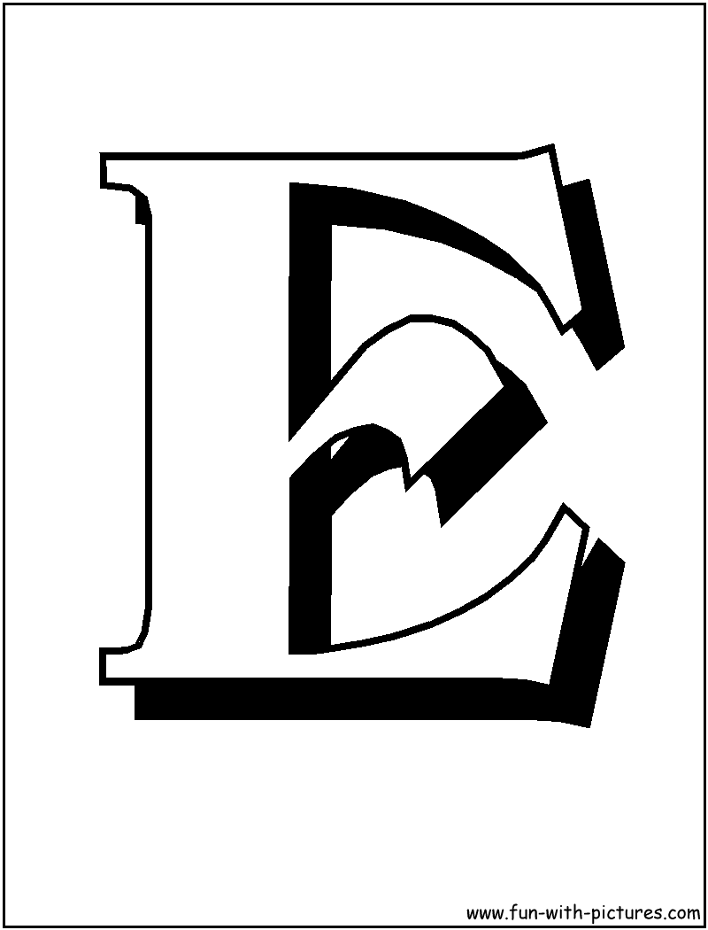 Blockletters E Coloring Page