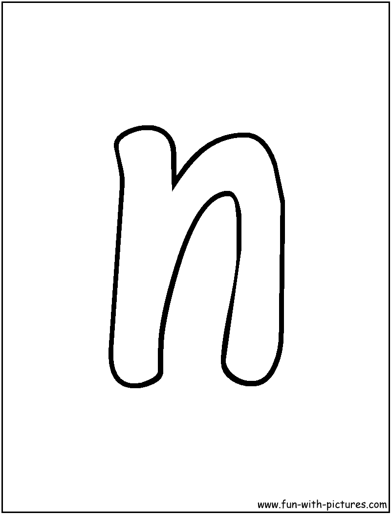 Bubble Letter N Coloring Page 