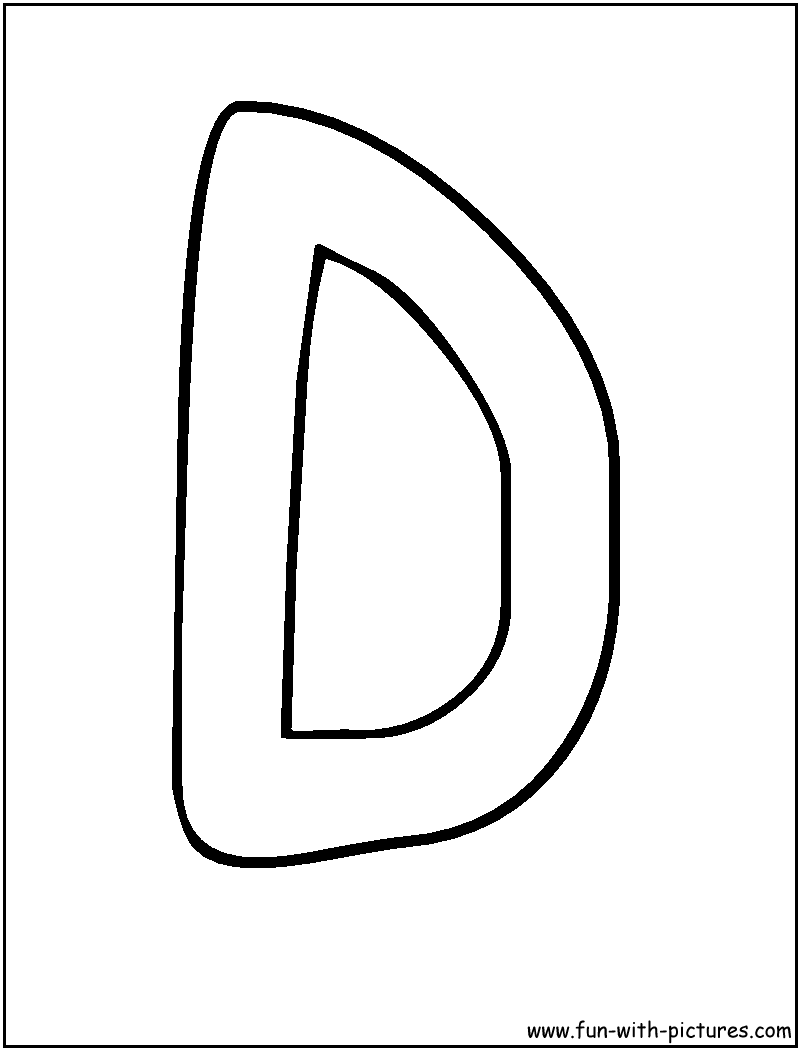 Bubble Letters D Coloring Page 