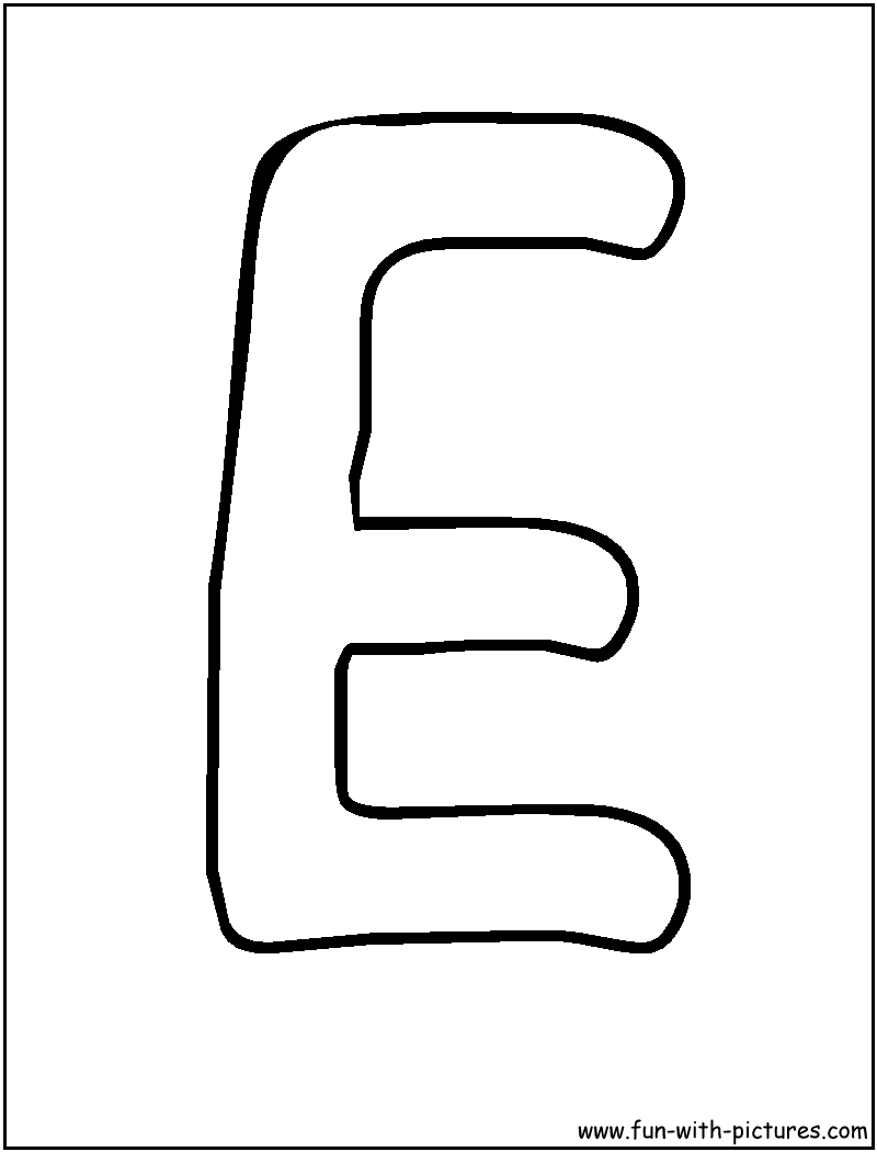 Bubble Letters E Coloring Page 