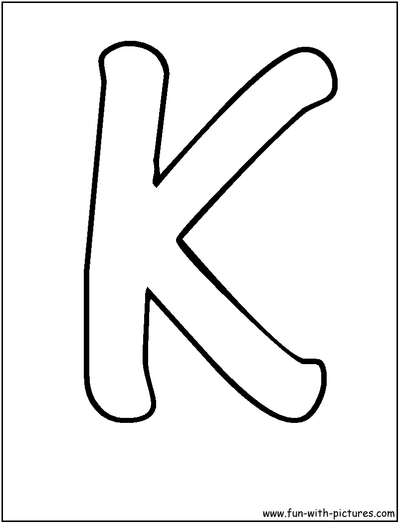 Bubble Letters K Coloring Page 