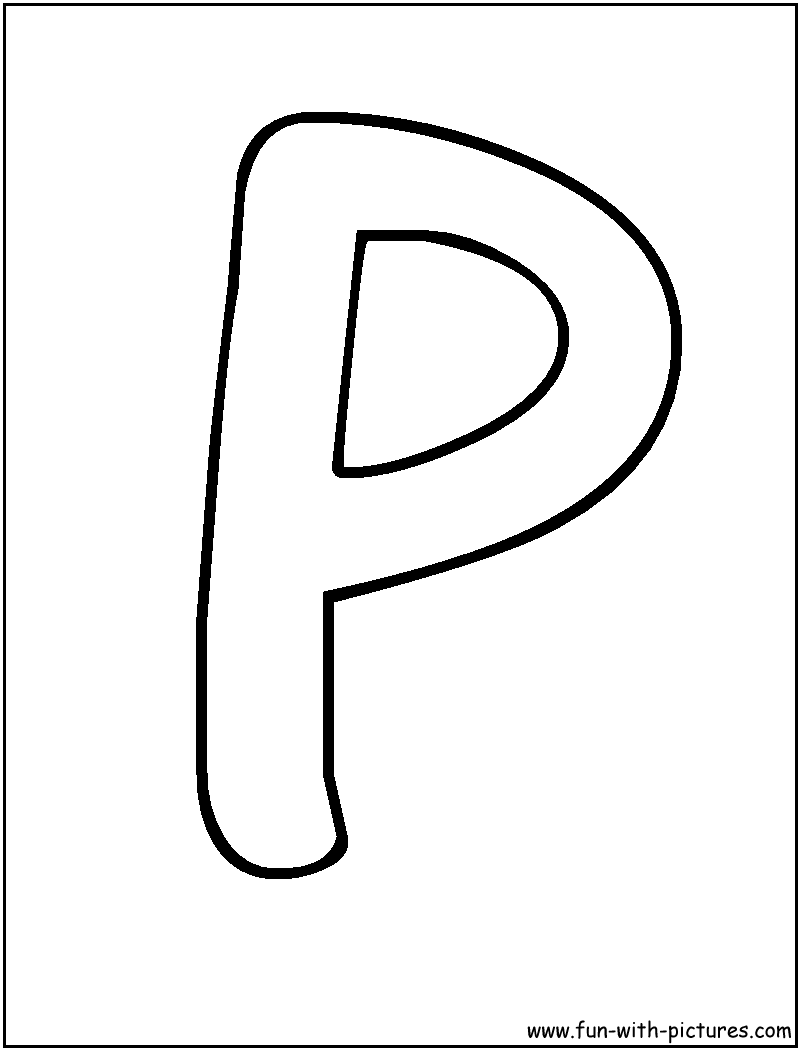 Bubble Letters P Coloring Page 