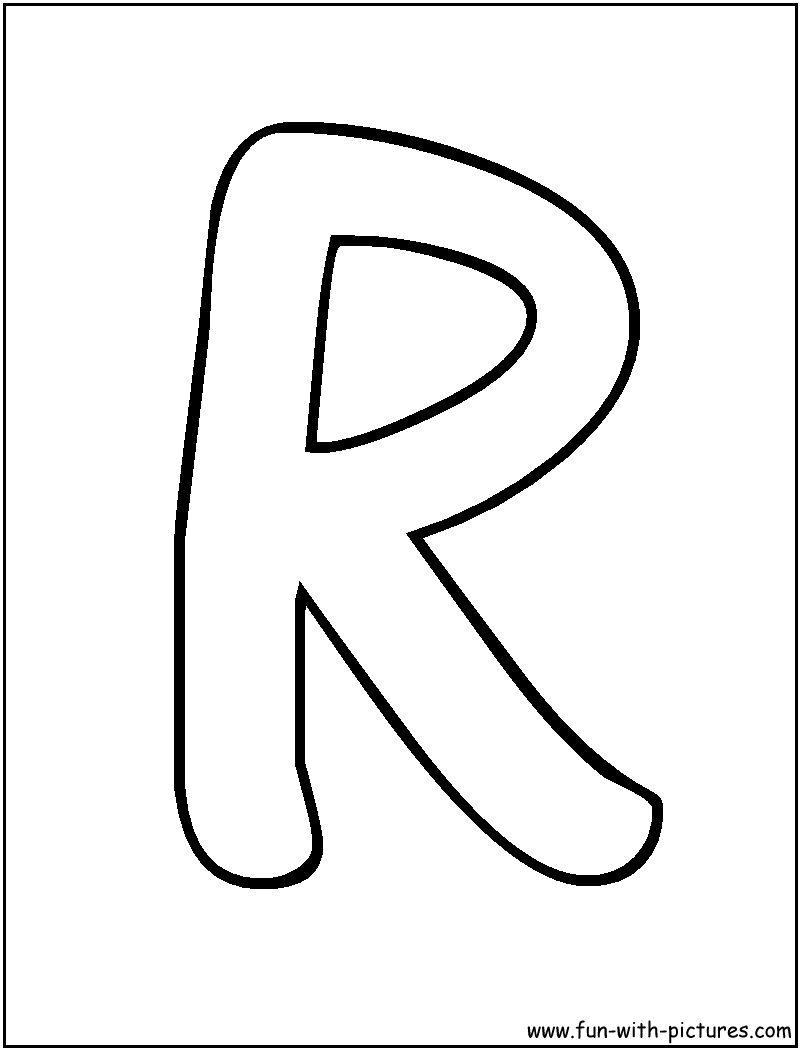 Bubble Letters R Coloring Page 