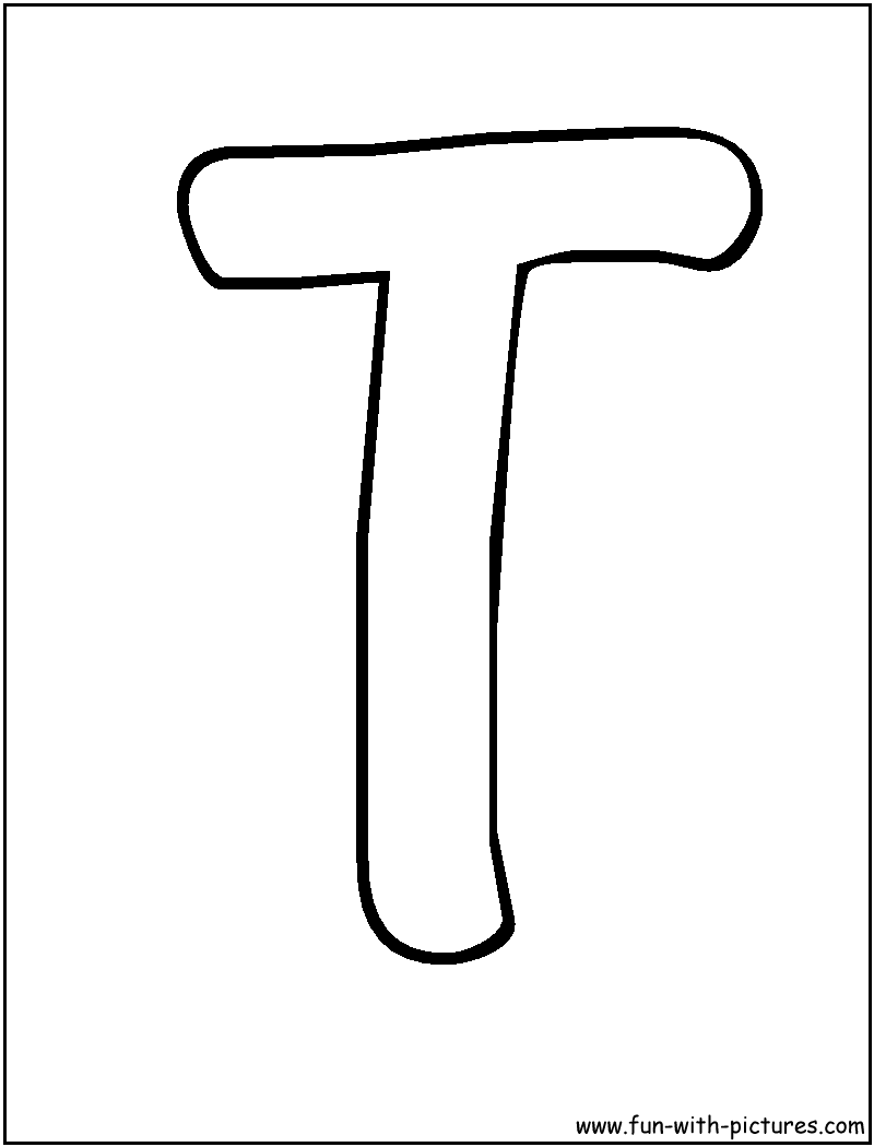 Bubble Letters T Coloring Page 