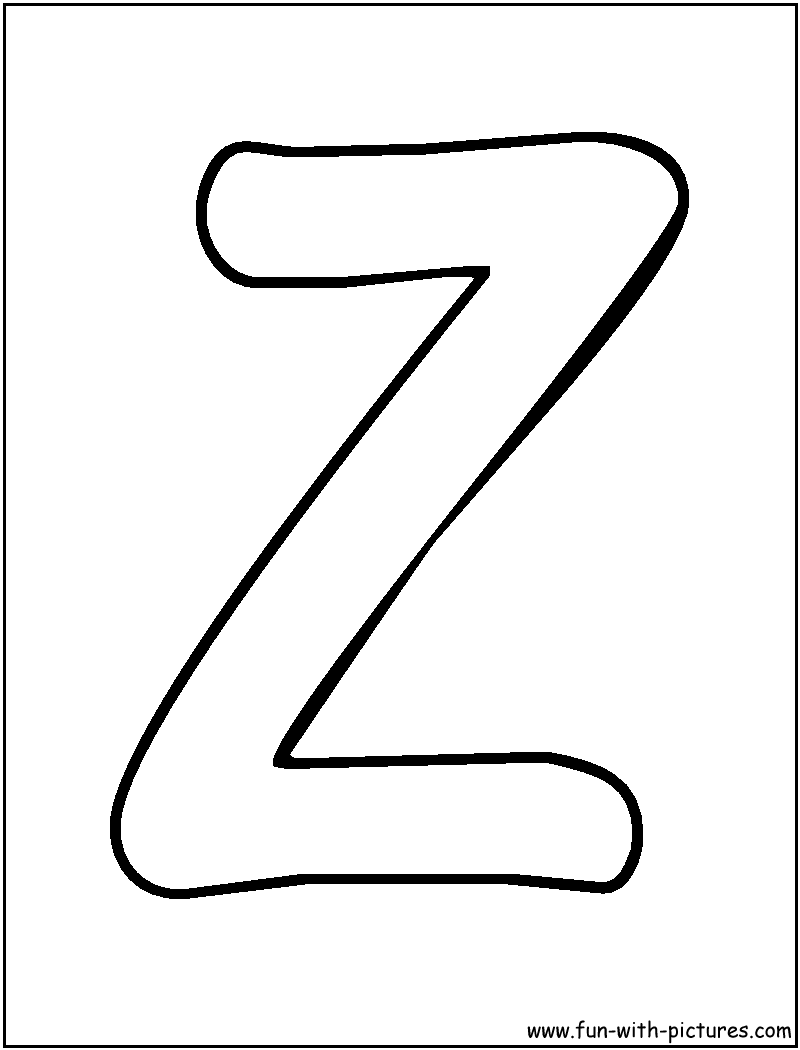 Bubble Letters Z Coloring Page 