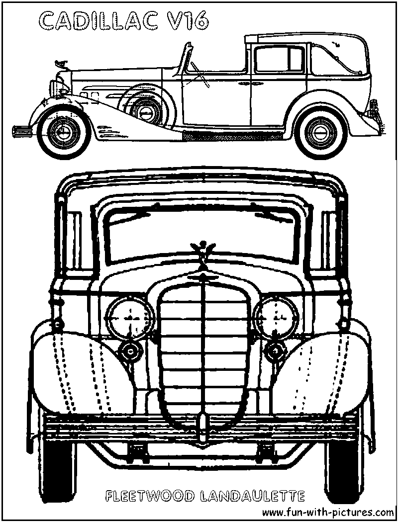 Cadillac V16 Coloring Page 