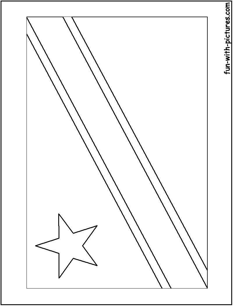 Congo Flag  Coloring Page