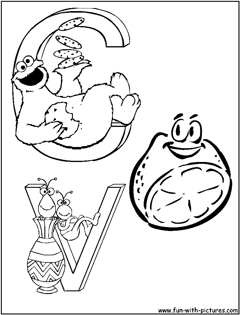 Cookiemonster Veggiemonster Coloring Page 