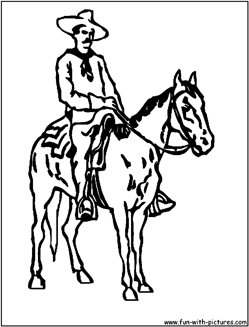 Download Cowboy Horse Coloring Page