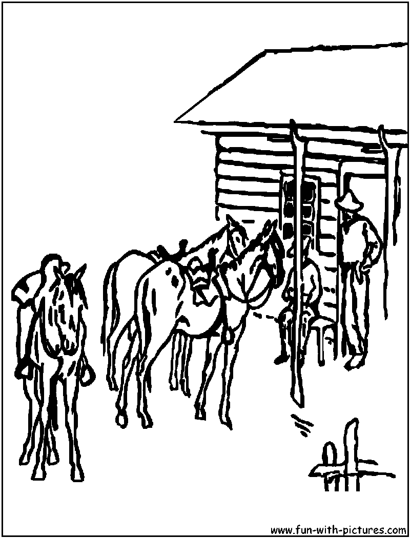 Cowboys Range Coloring Page 