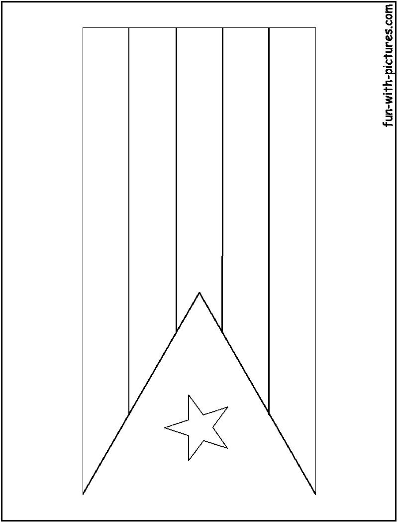 Cuba Flag  Coloring Page