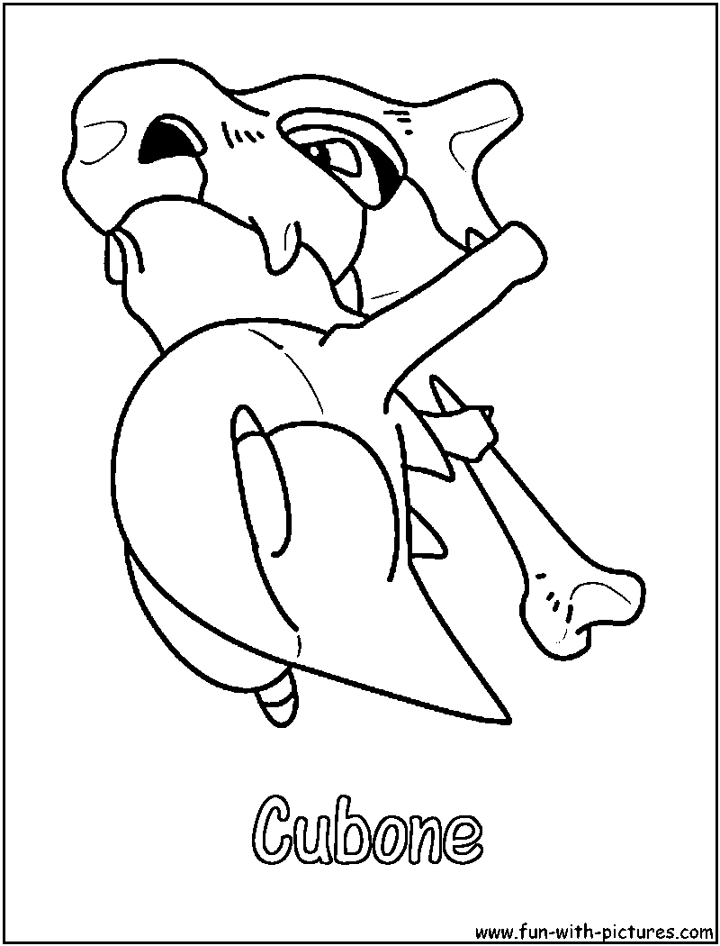 Cubone Coloring Page 