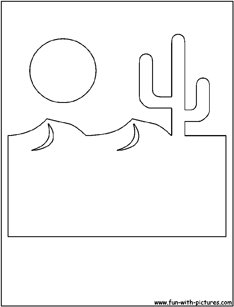 Desert Cutout Coloring Page 