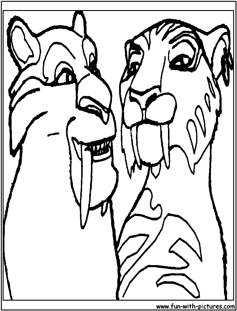 ice age diego coloring pages