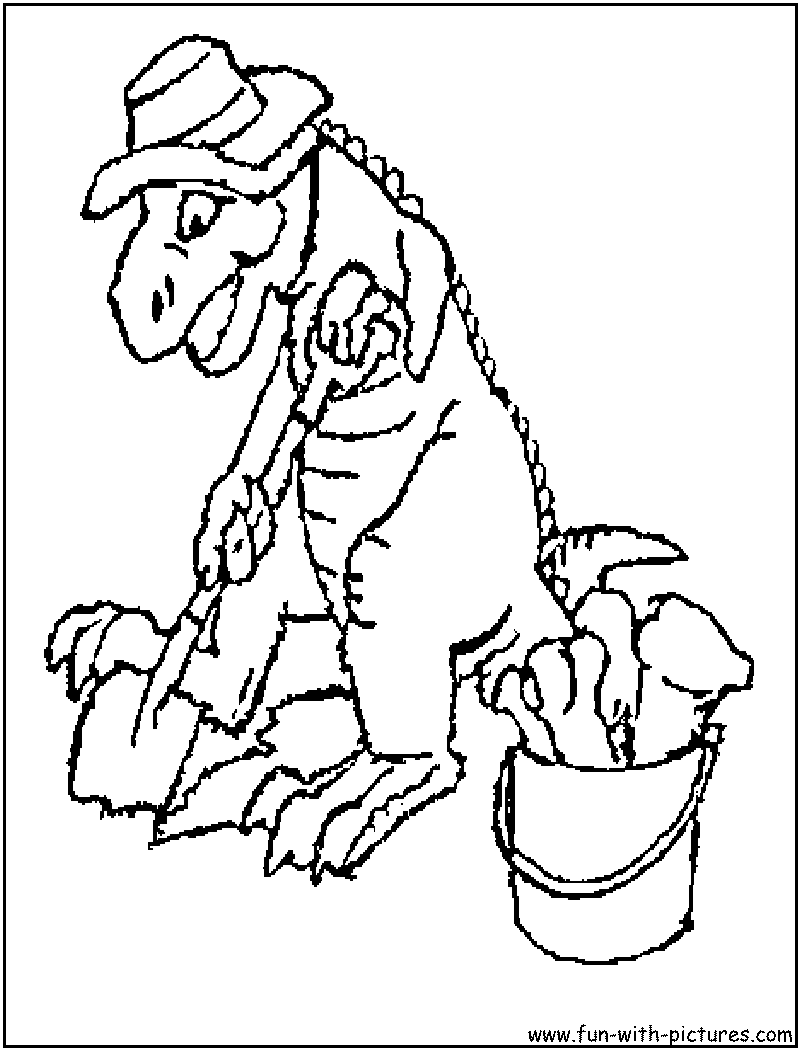 Dinosaur Dig Coloring Page 