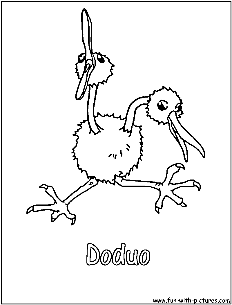 Doduo Coloring Page 