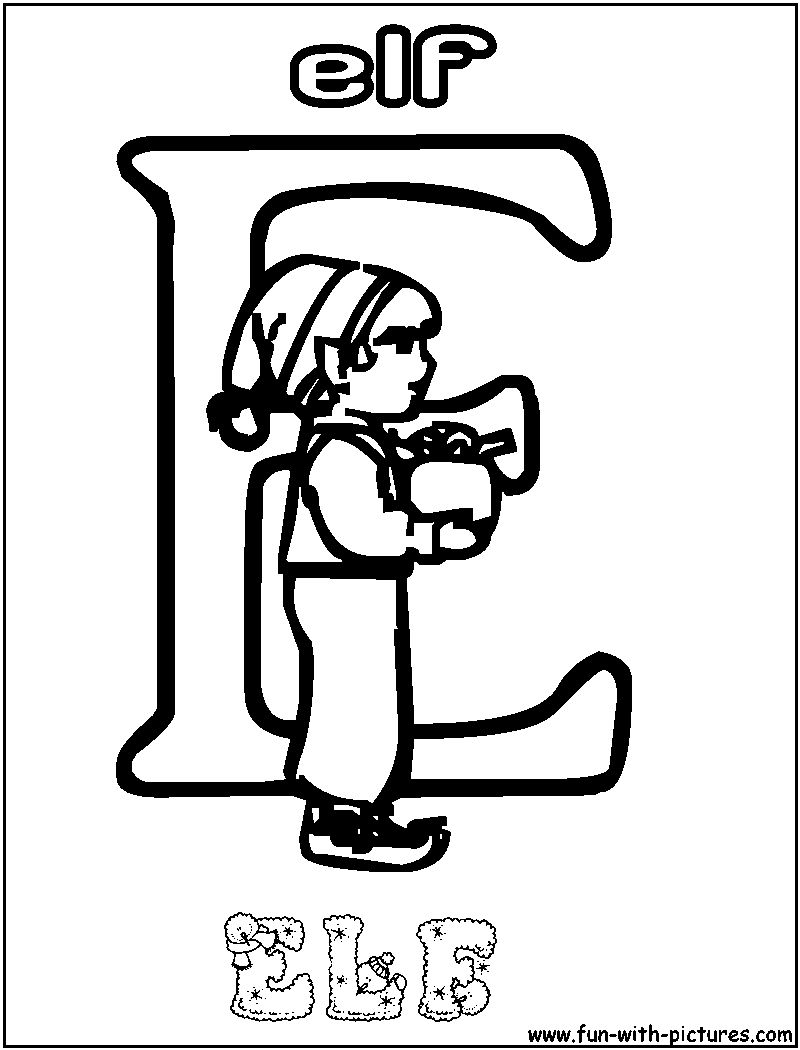 E Elf Coloring Page 