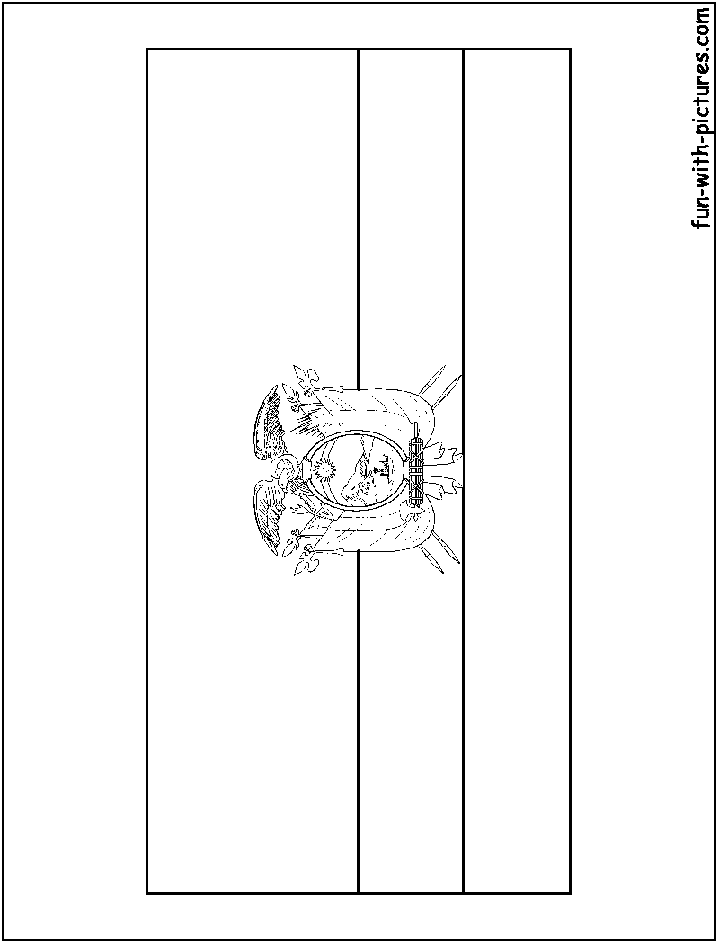 Ecuador Flag  Coloring Page