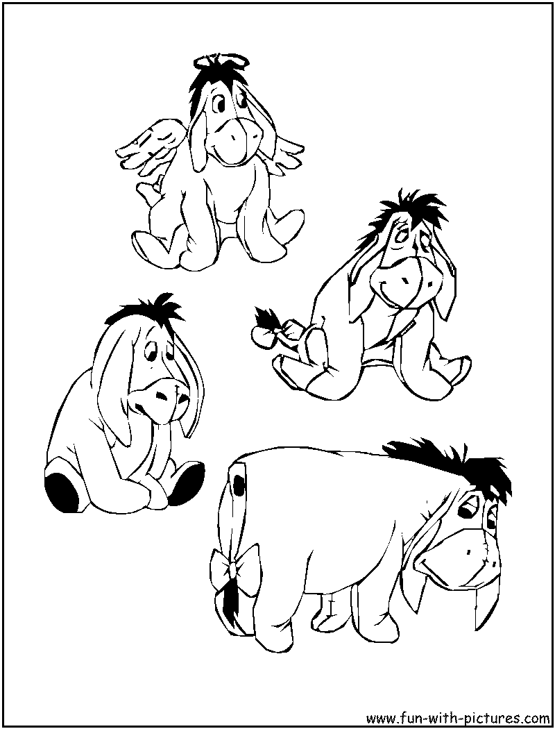 Eeyore Moods Coloring Page 