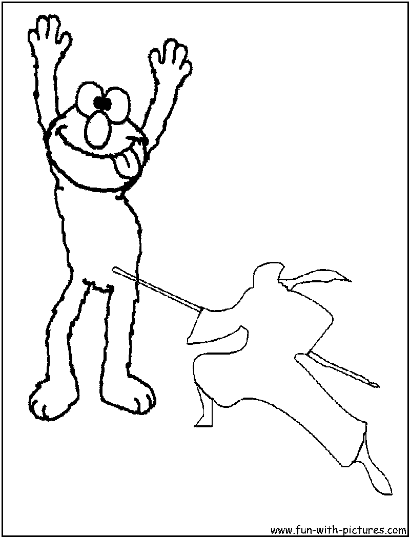 Elmo Ninja Attack Coloring Page 