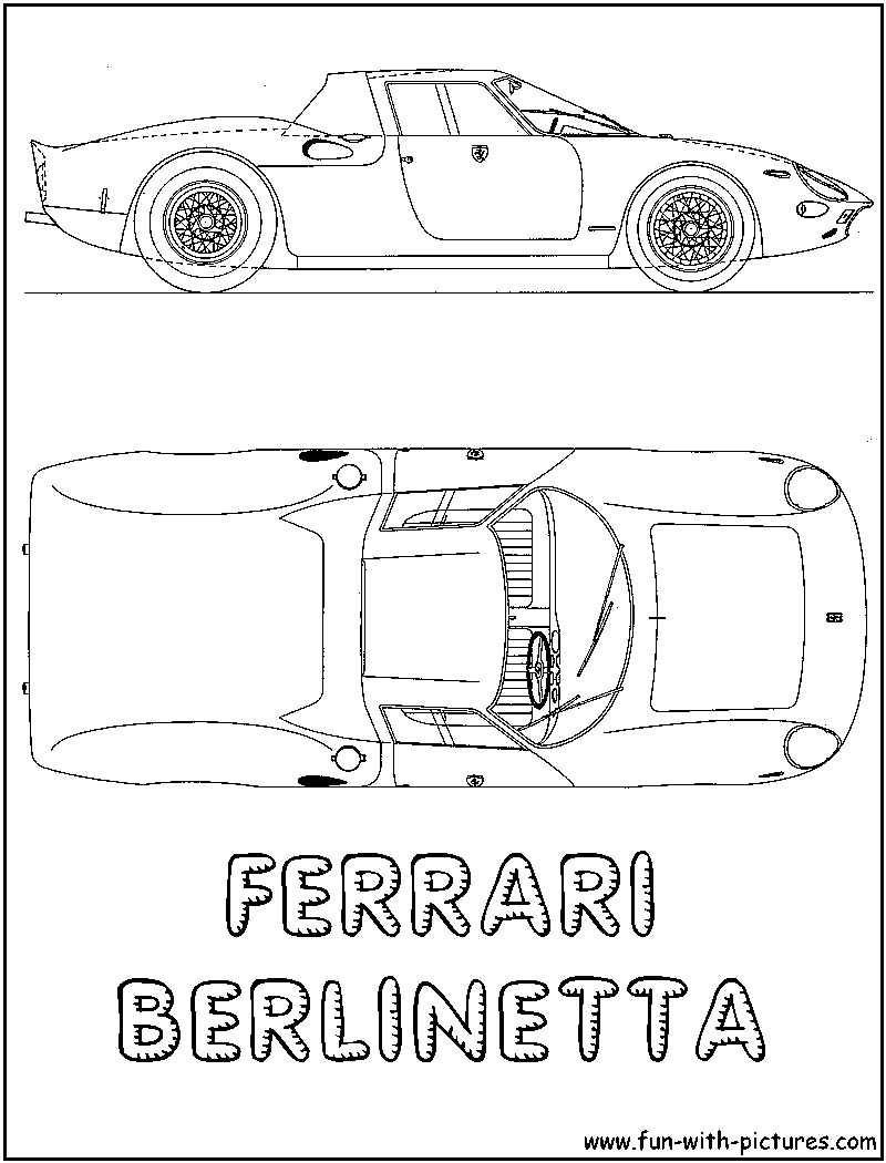 Ferrari Berlinetta Coloring Page 