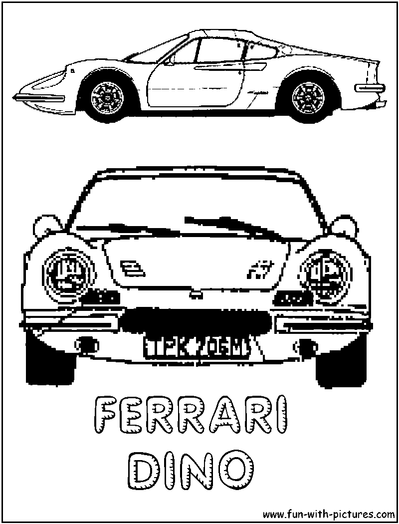 Ferrari Dino Coloring Page 
